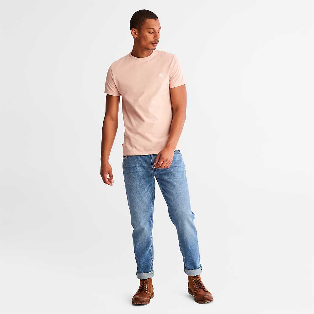 Pink Men's Timberland Dunstan River T Shirts | Israel-8097425