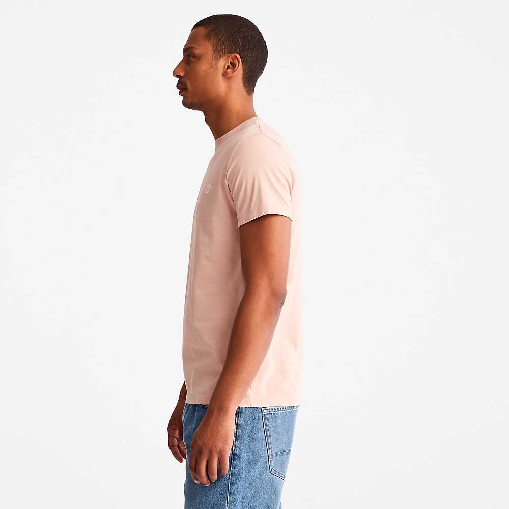 Pink Men's Timberland Dunstan River T Shirts | Israel-8097425