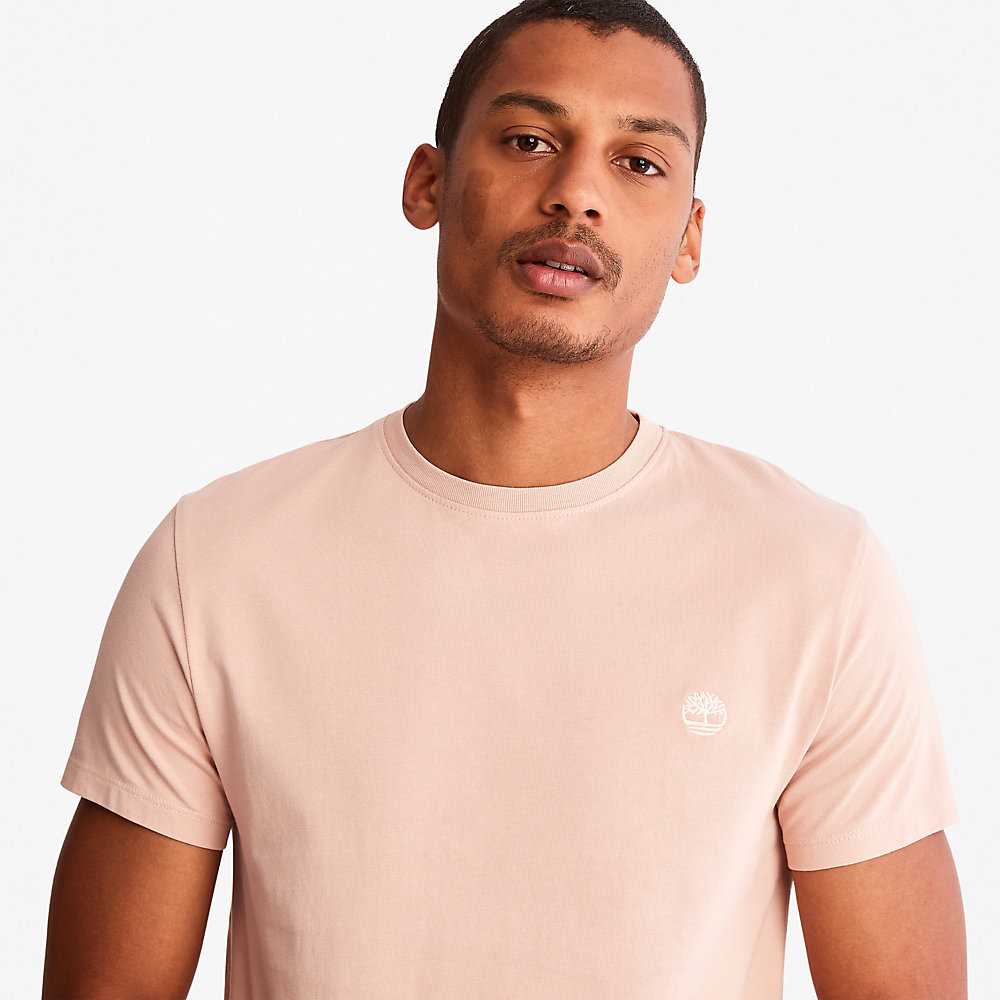 Pink Men's Timberland Dunstan River T Shirts | Israel-8097425