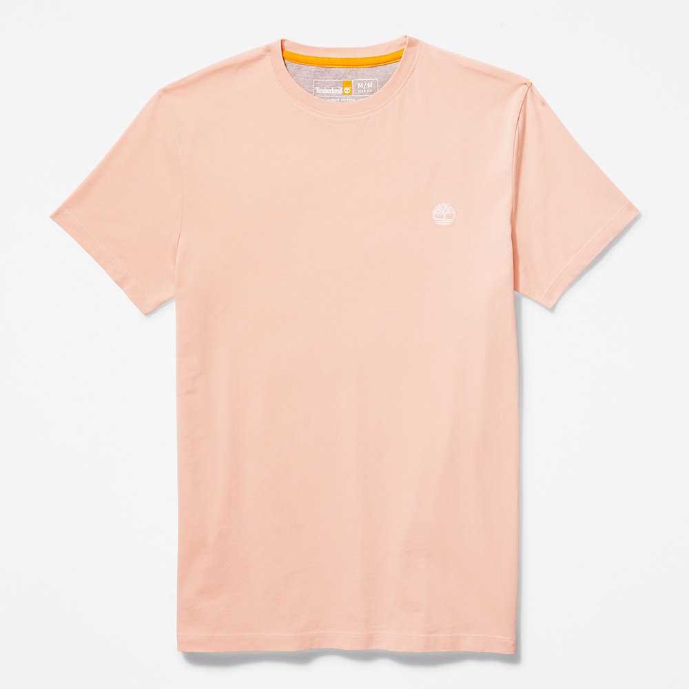 Pink Men's Timberland Dunstan River T Shirts | Israel-8097425