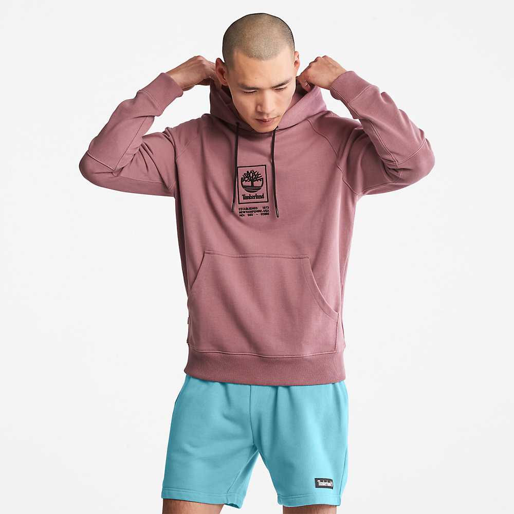 Pink Men's Timberland Heavyweight Hoodie | Israel-9704682