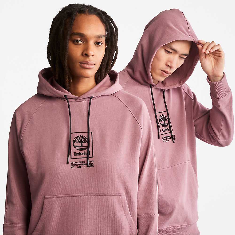 Pink Men's Timberland Heavyweight Hoodie | Israel-9704682