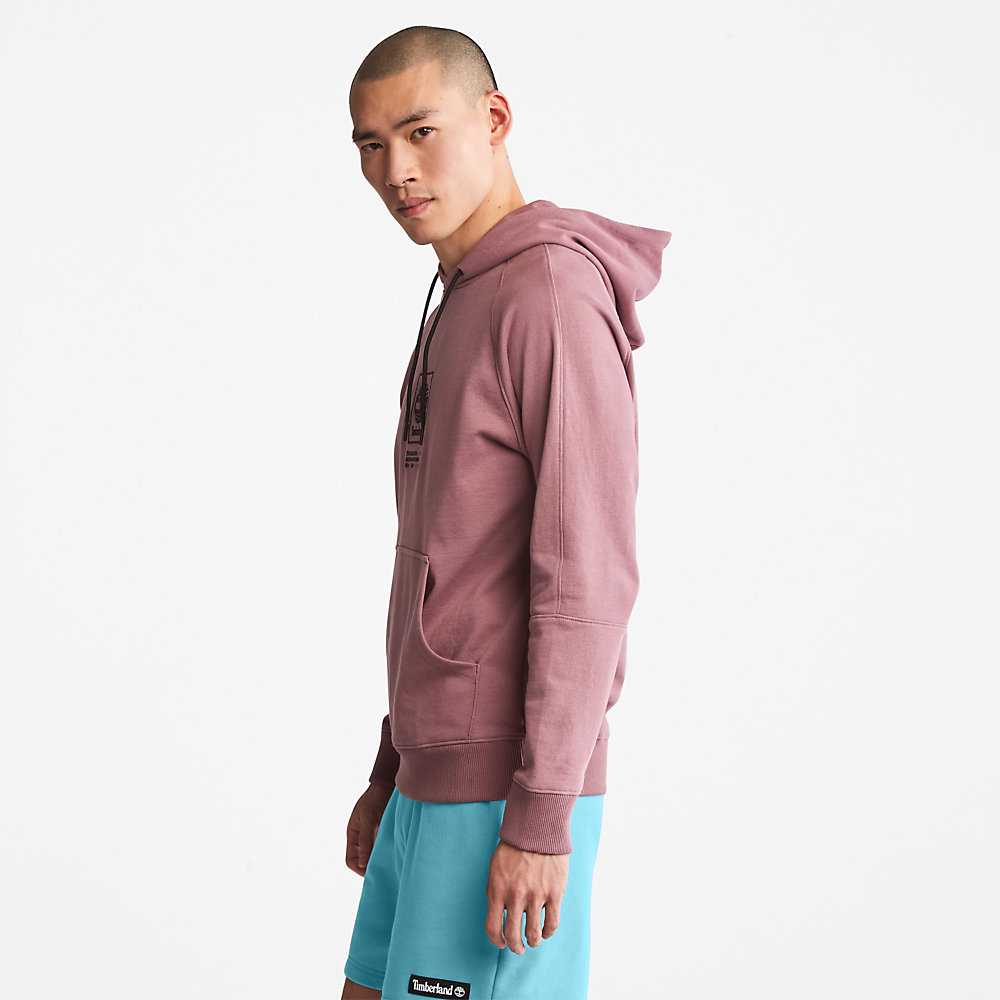 Pink Men's Timberland Heavyweight Hoodie | Israel-9704682