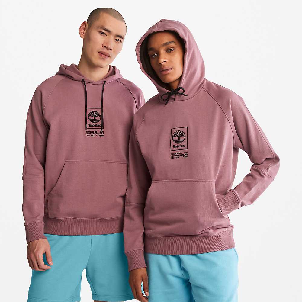 Pink Men\'s Timberland Heavyweight Hoodie | Israel-9704682