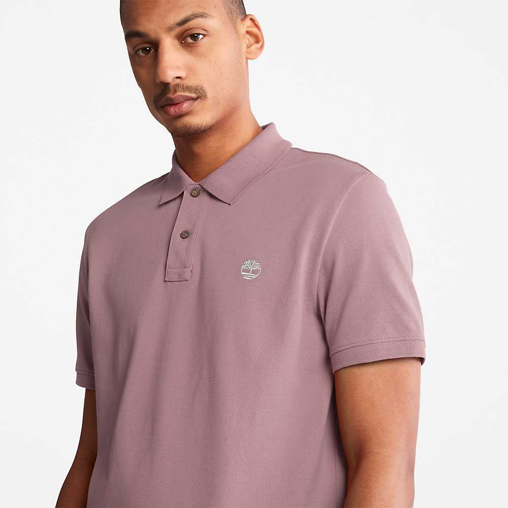 Pink Men's Timberland Millers River Polo Shirts | Israel-3976485