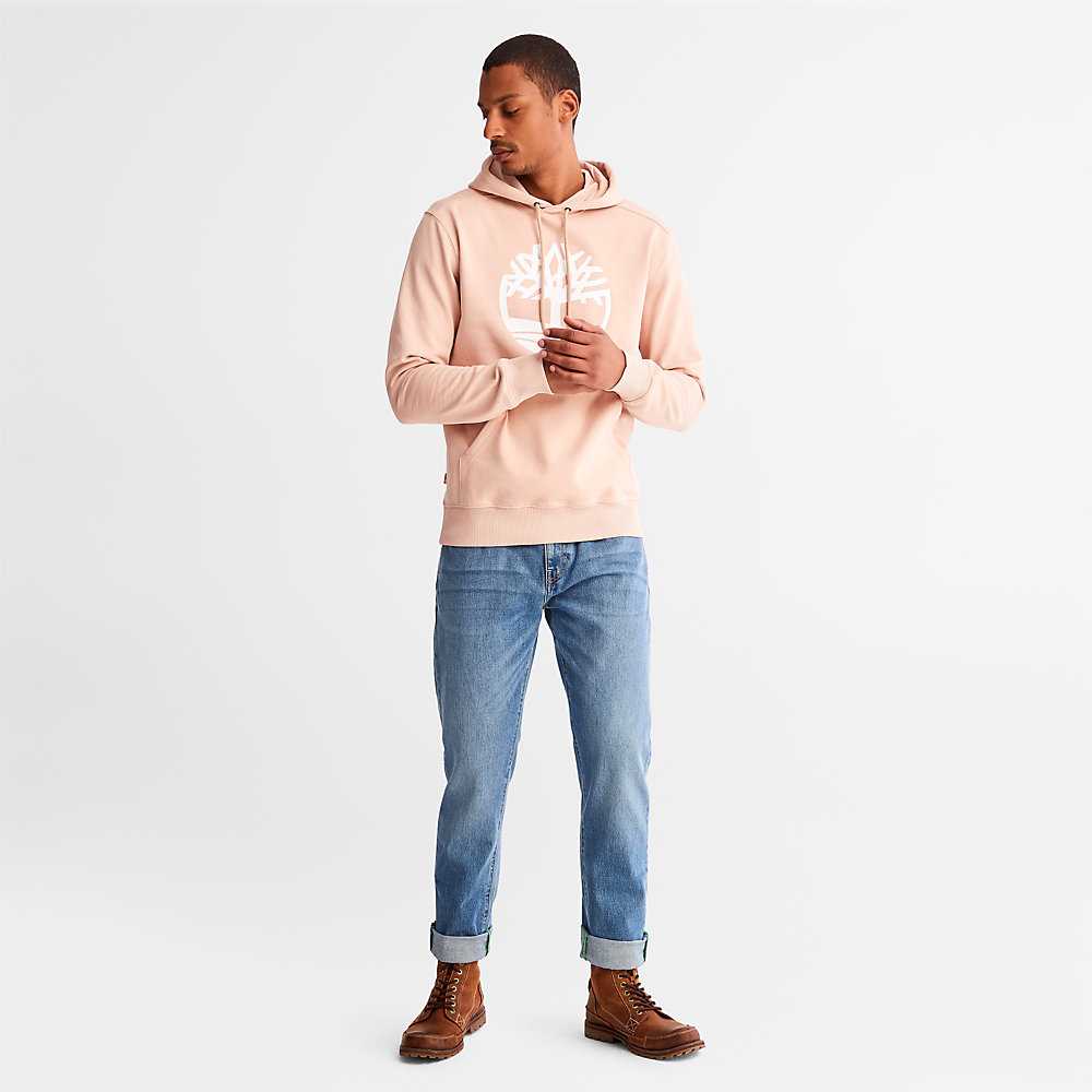 Pink Men's Timberland ree-Logo Hoodie | Israel-0813976