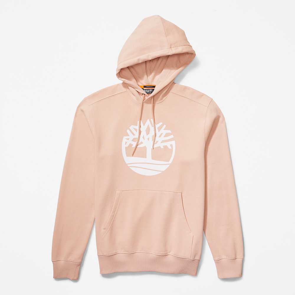 Pink Men's Timberland ree-Logo Hoodie | Israel-0813976