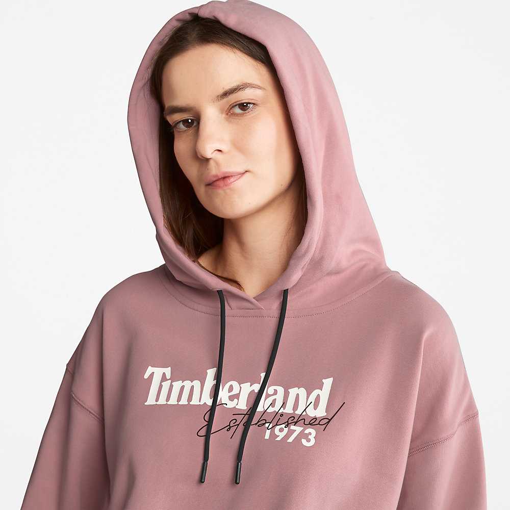 Pink Women's Timberland Established 1973 Hoodie | Israel-2819546