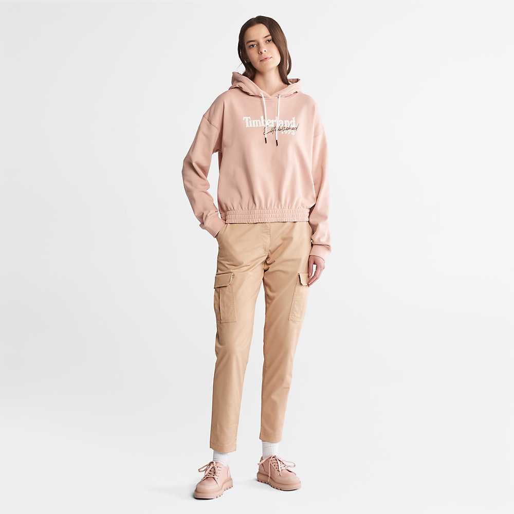 Pink Women's Timberland Established 1973 Hoodie | Israel-6427159