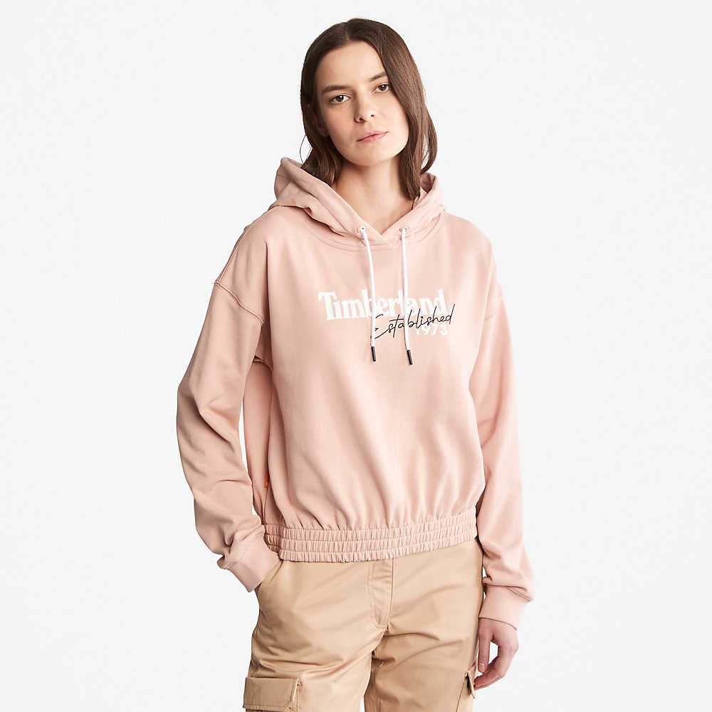 Pink Women\'s Timberland Established 1973 Hoodie | Israel-6427159