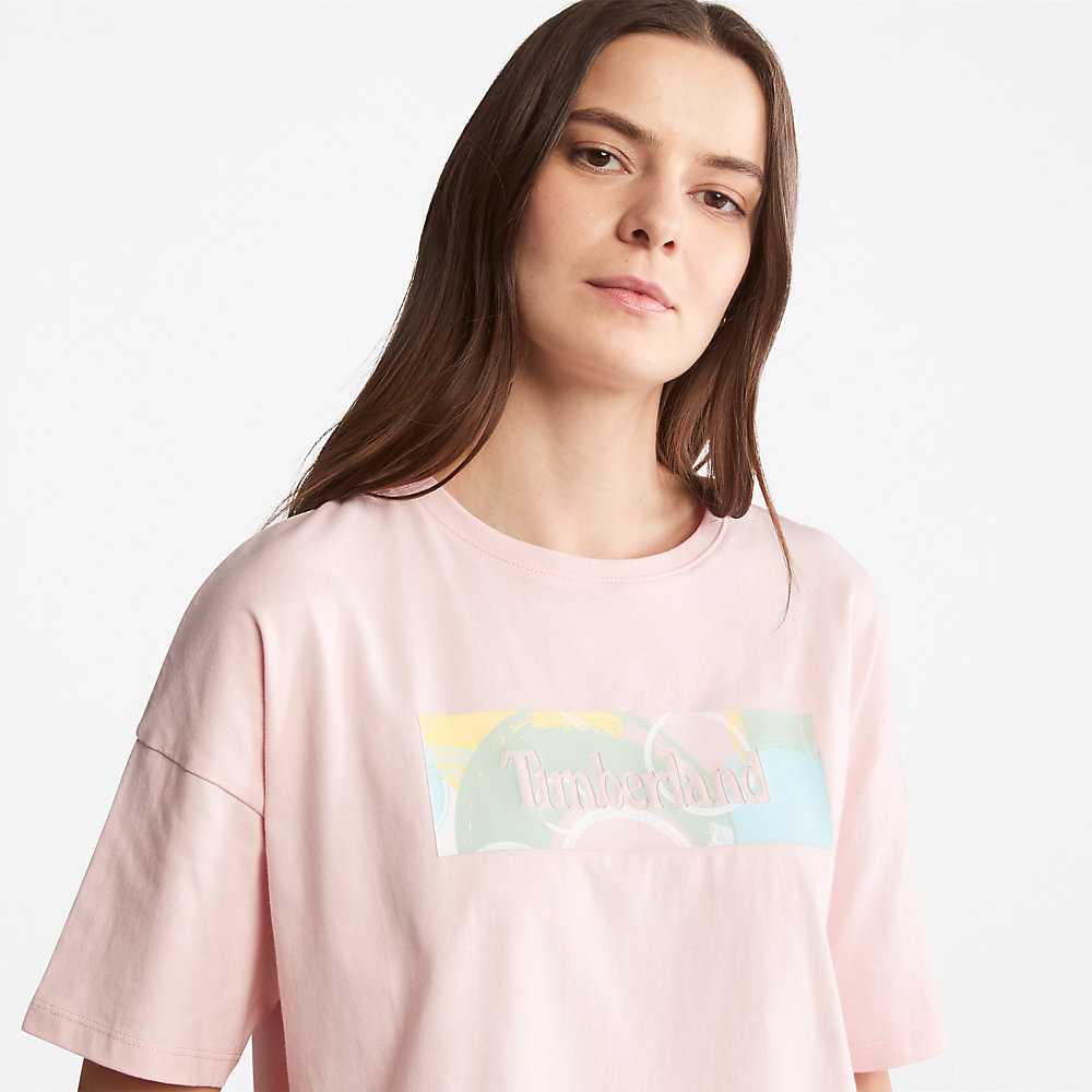 Pink Women's Timberland Pastel T Shirts | Israel-5641982