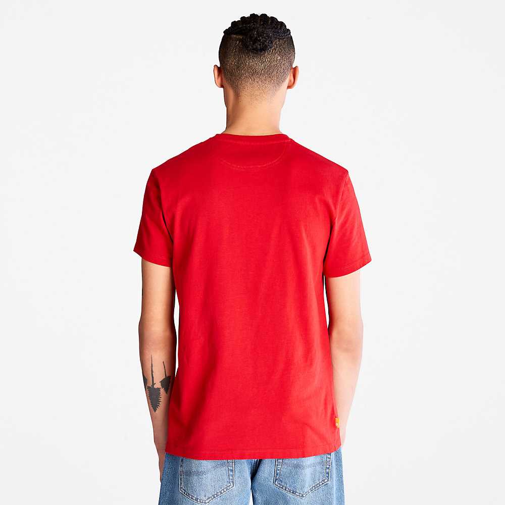 Red Men's Timberland Dunstan River T Shirts | Israel-8517240