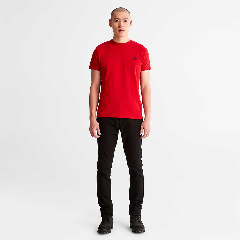 Red Men's Timberland Dunstan River T Shirts | Israel-8517240