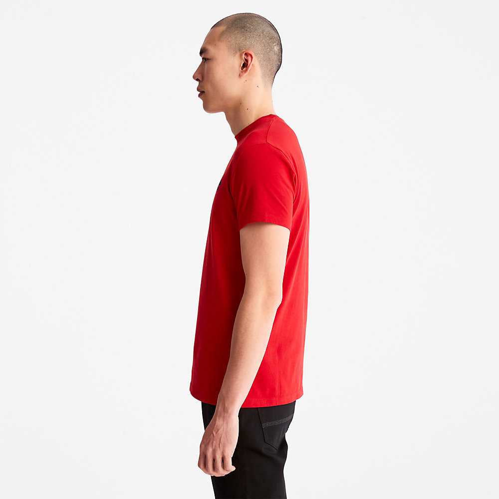 Red Men's Timberland Dunstan River T Shirts | Israel-8517240