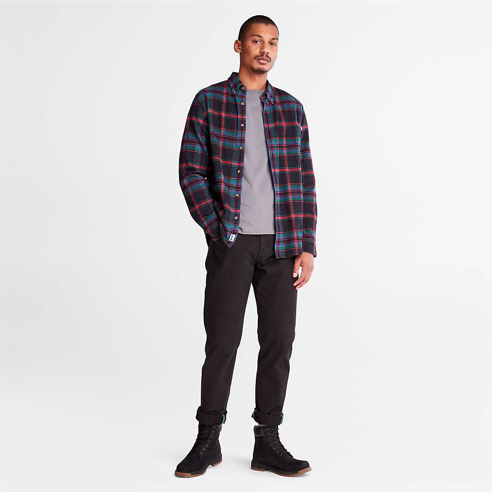 Red Men's Timberland Heavy Flannel Check Shirt | Israel-0695372