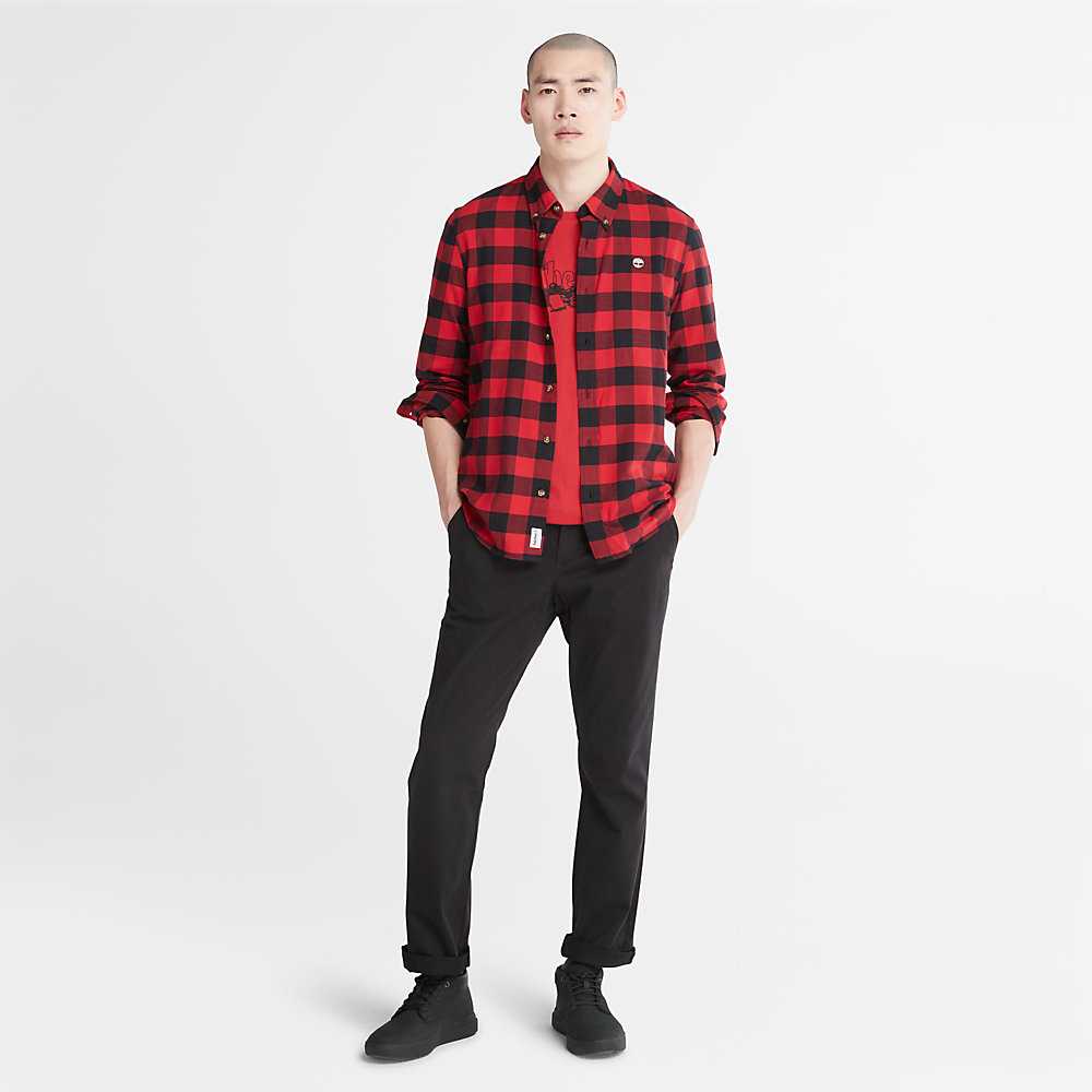 Red Men's Timberland Mascoma River Check Shirt | Israel-3790615