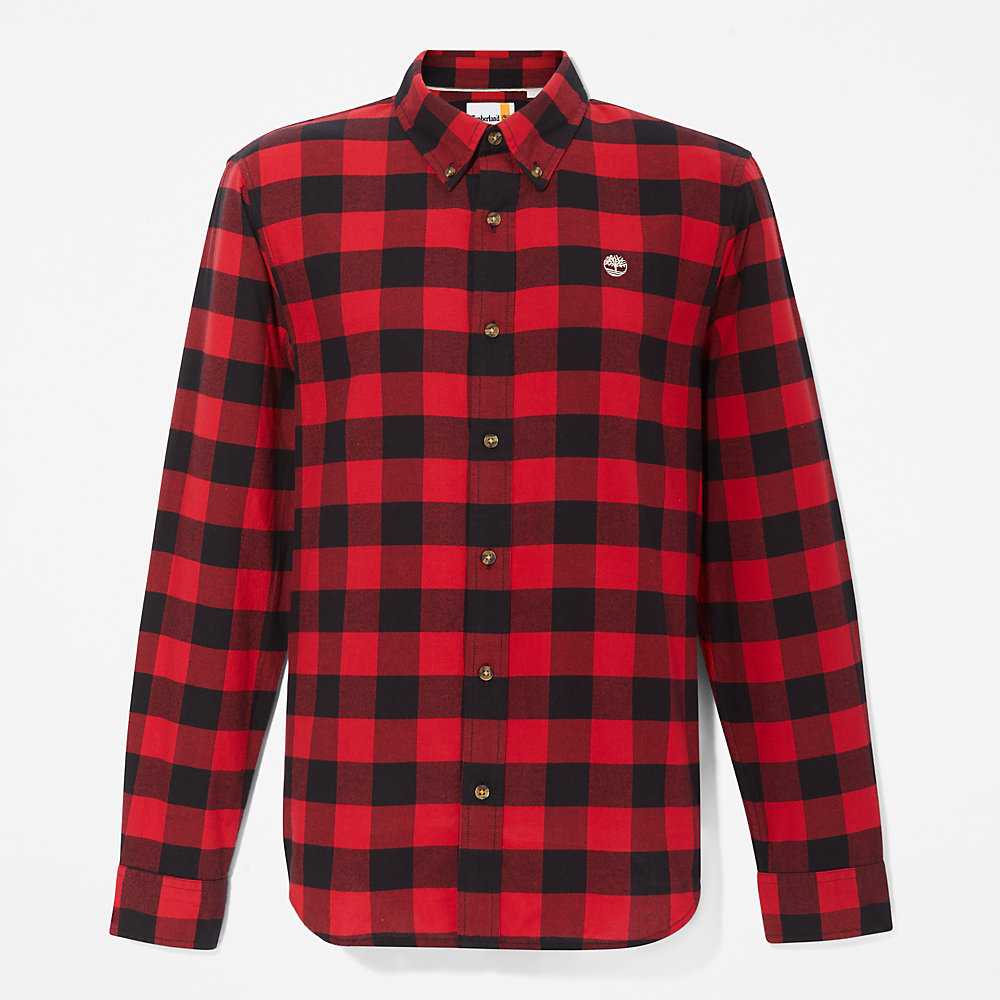 Red Men's Timberland Mascoma River Check Shirt | Israel-3790615