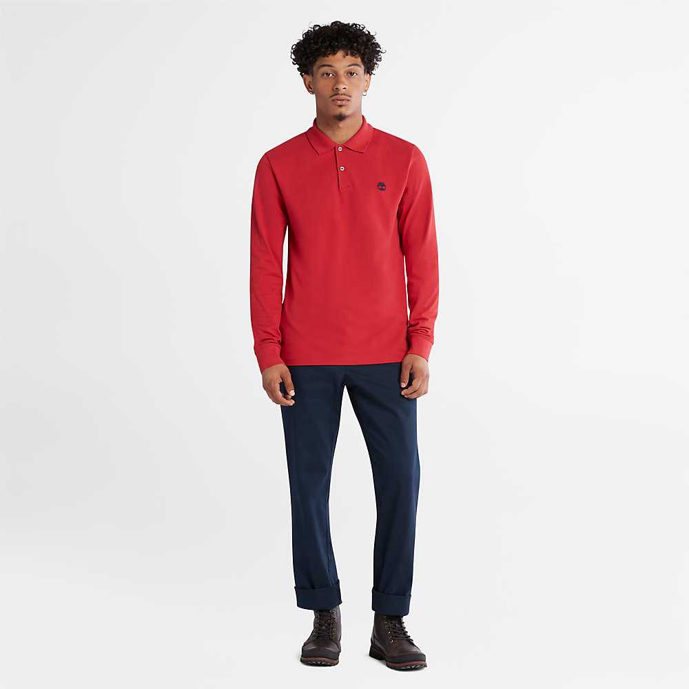 Red Men's Timberland Millers River Polo Shirts | Israel-2046987