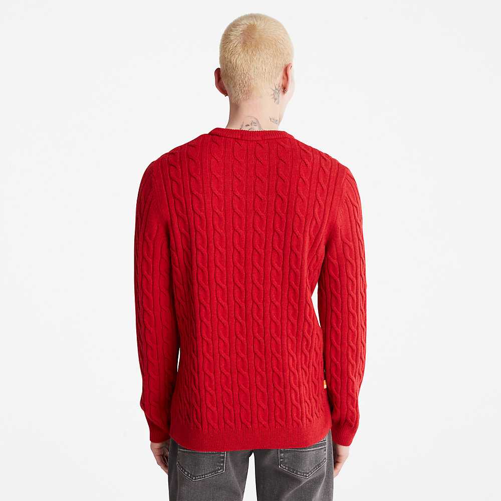 Red Men's Timberland Phillips Brook Sweaters | Israel-1764950