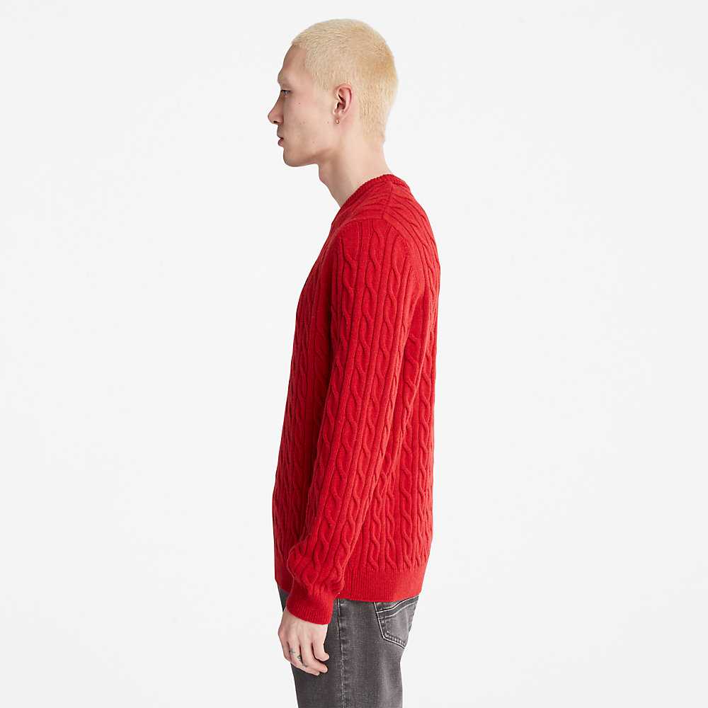 Red Men's Timberland Phillips Brook Sweaters | Israel-1764950