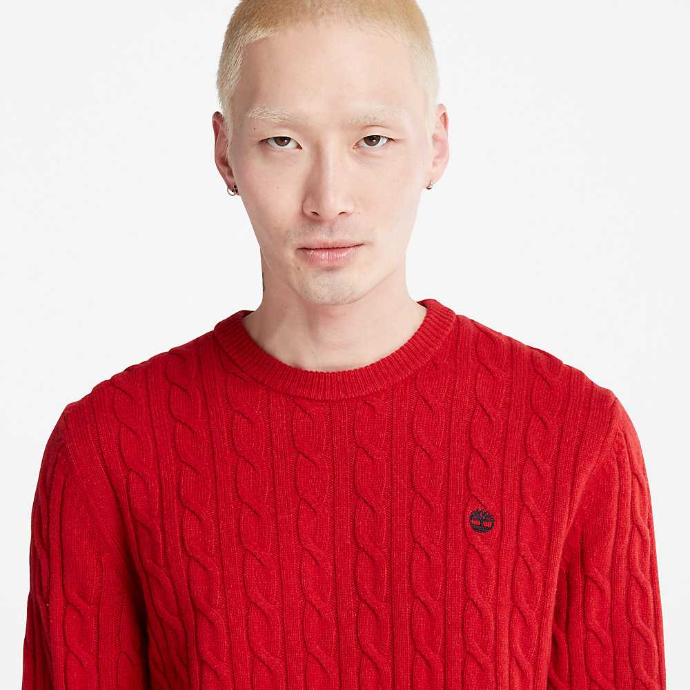 Red Men's Timberland Phillips Brook Sweaters | Israel-1764950