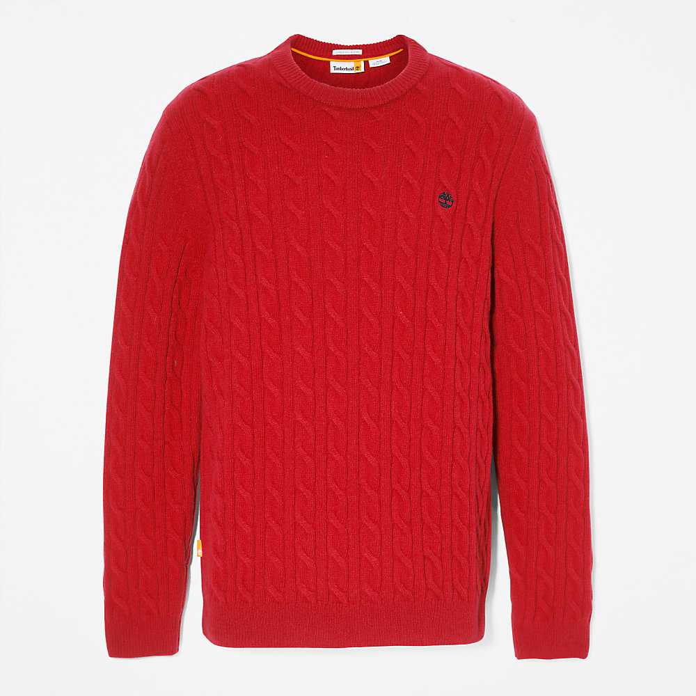 Red Men's Timberland Phillips Brook Sweaters | Israel-1764950