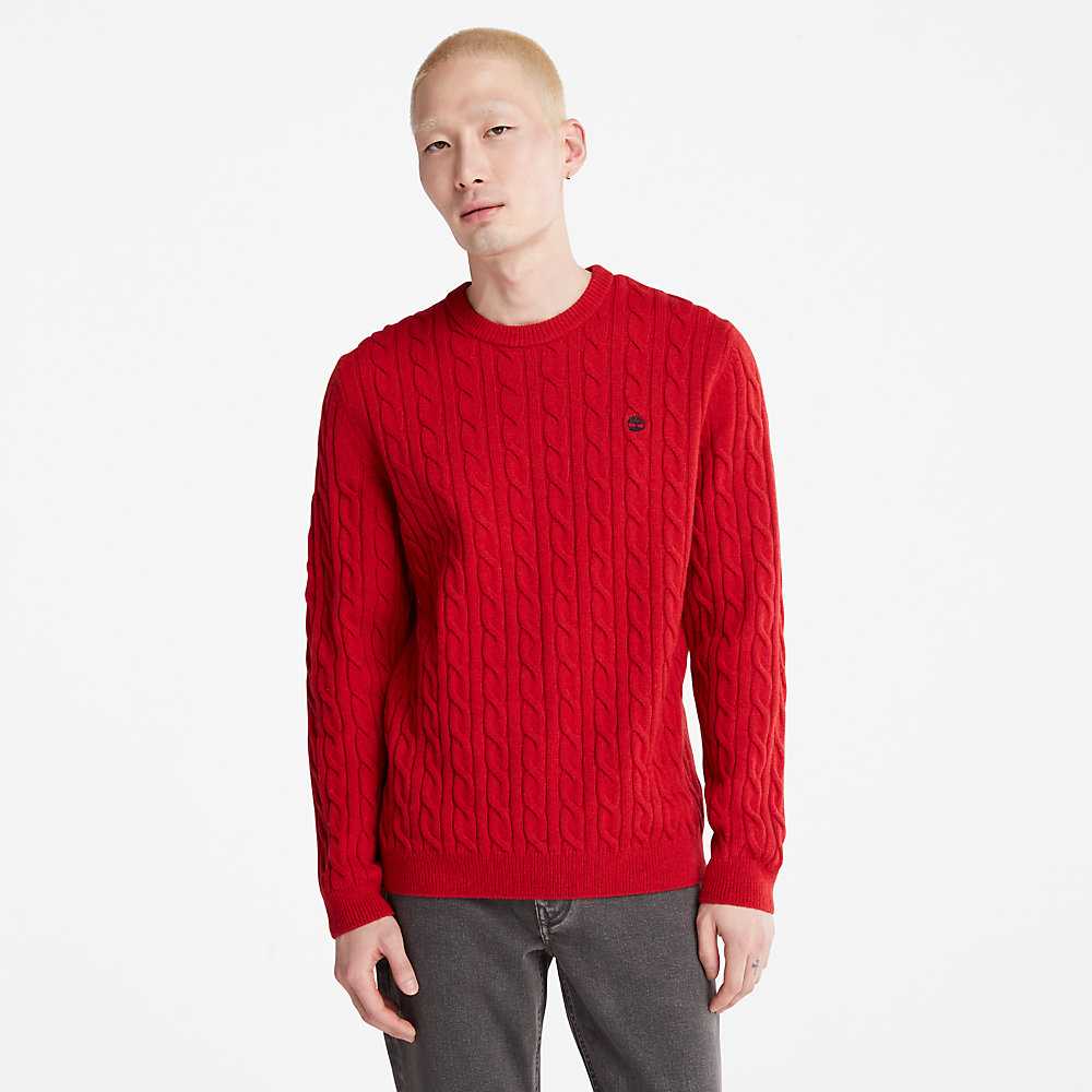 Red Men\'s Timberland Phillips Brook Sweaters | Israel-1764950