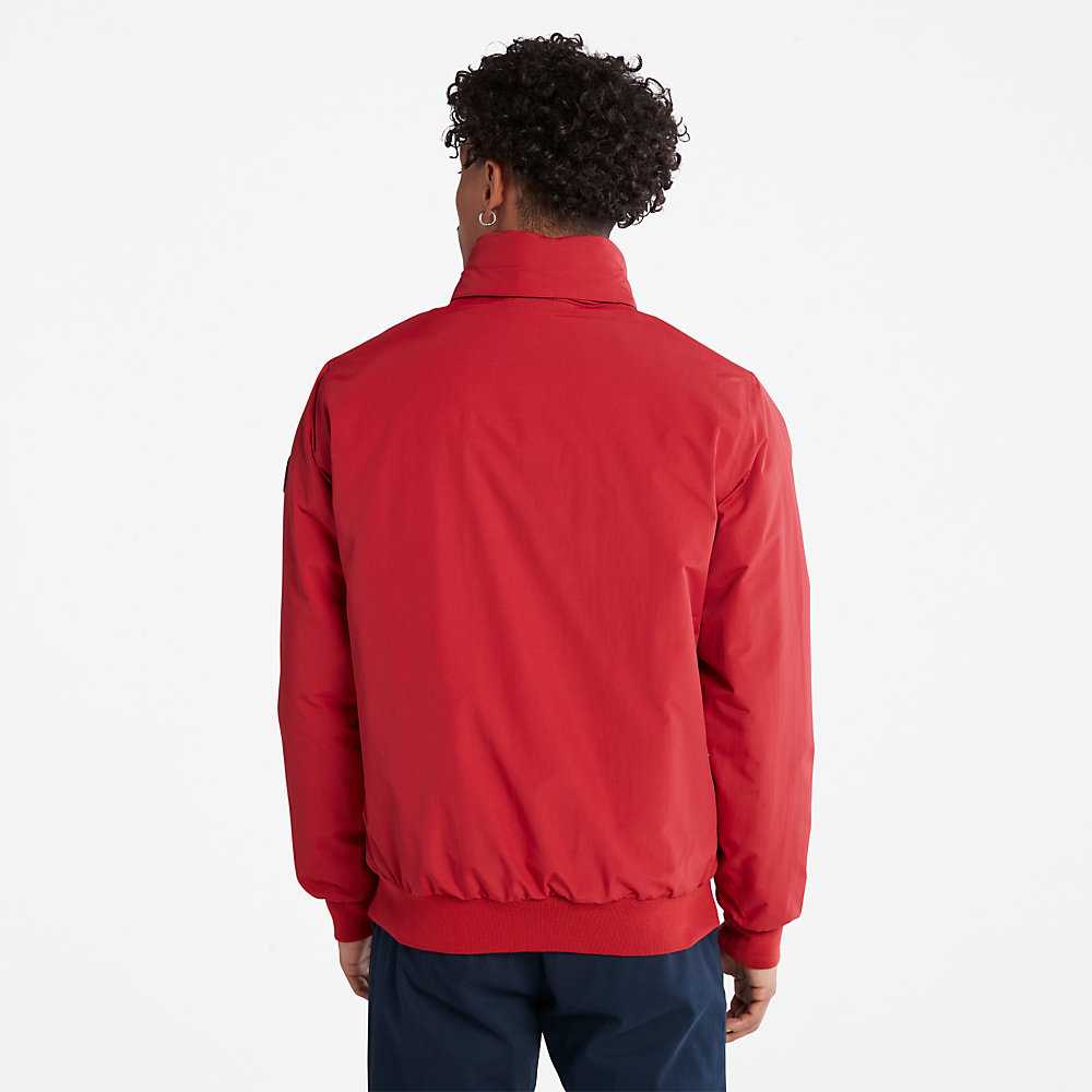 Red Men's Timberland Sailor Bomber Jacket | Israel-6291058