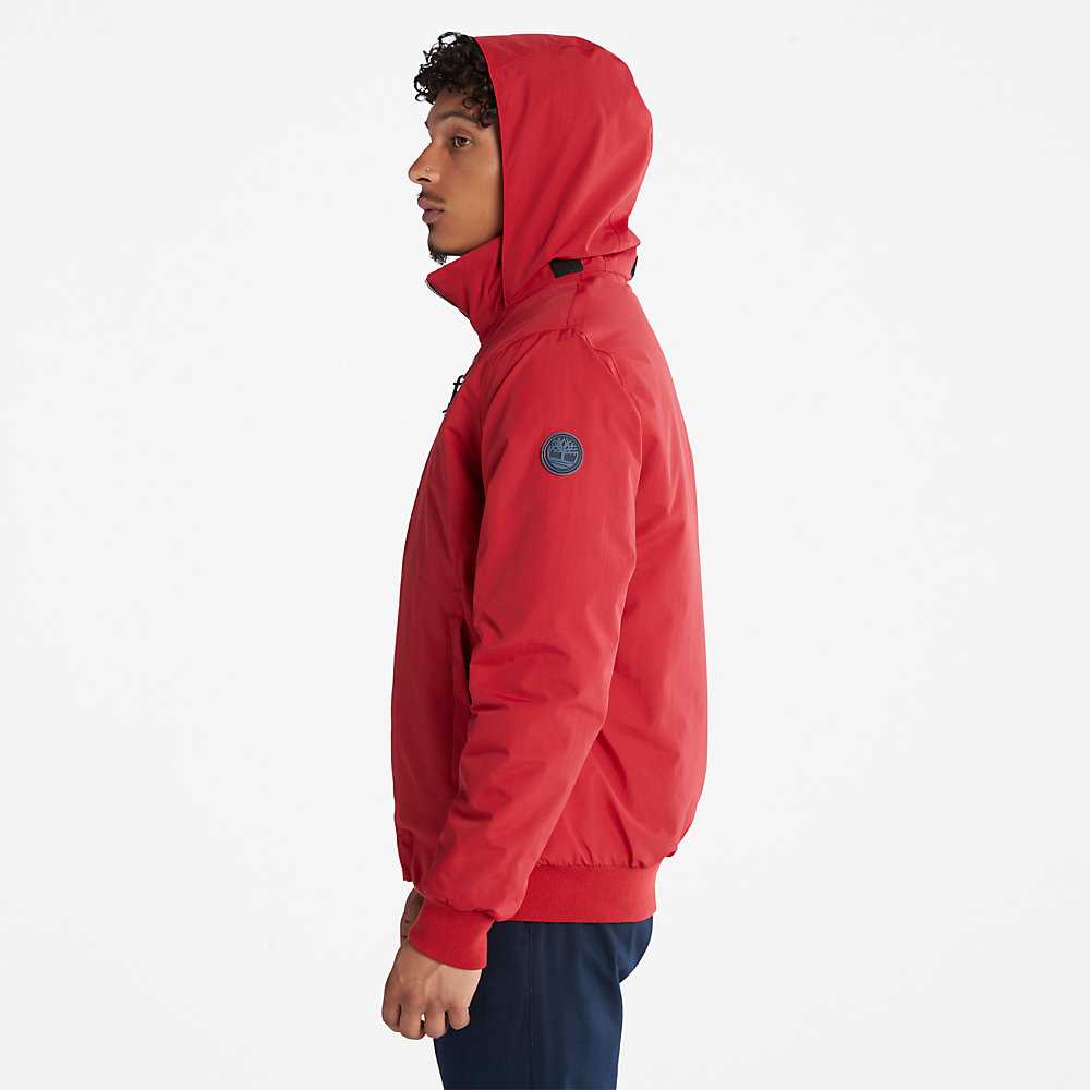 Red Men's Timberland Sailor Bomber Jacket | Israel-6291058