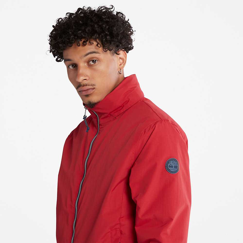 Red Men's Timberland Sailor Bomber Jacket | Israel-6291058