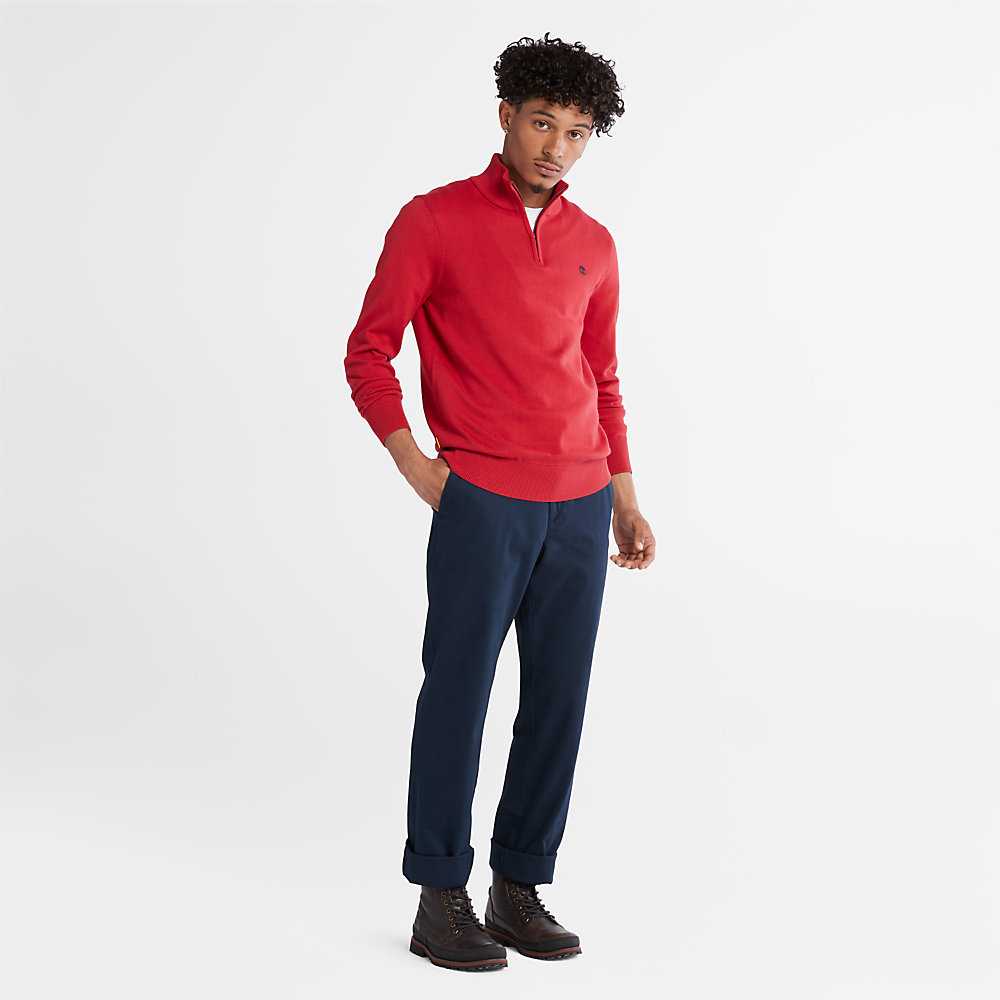 Red Men's Timberland Williams River Sweatshirt | Israel-7549126