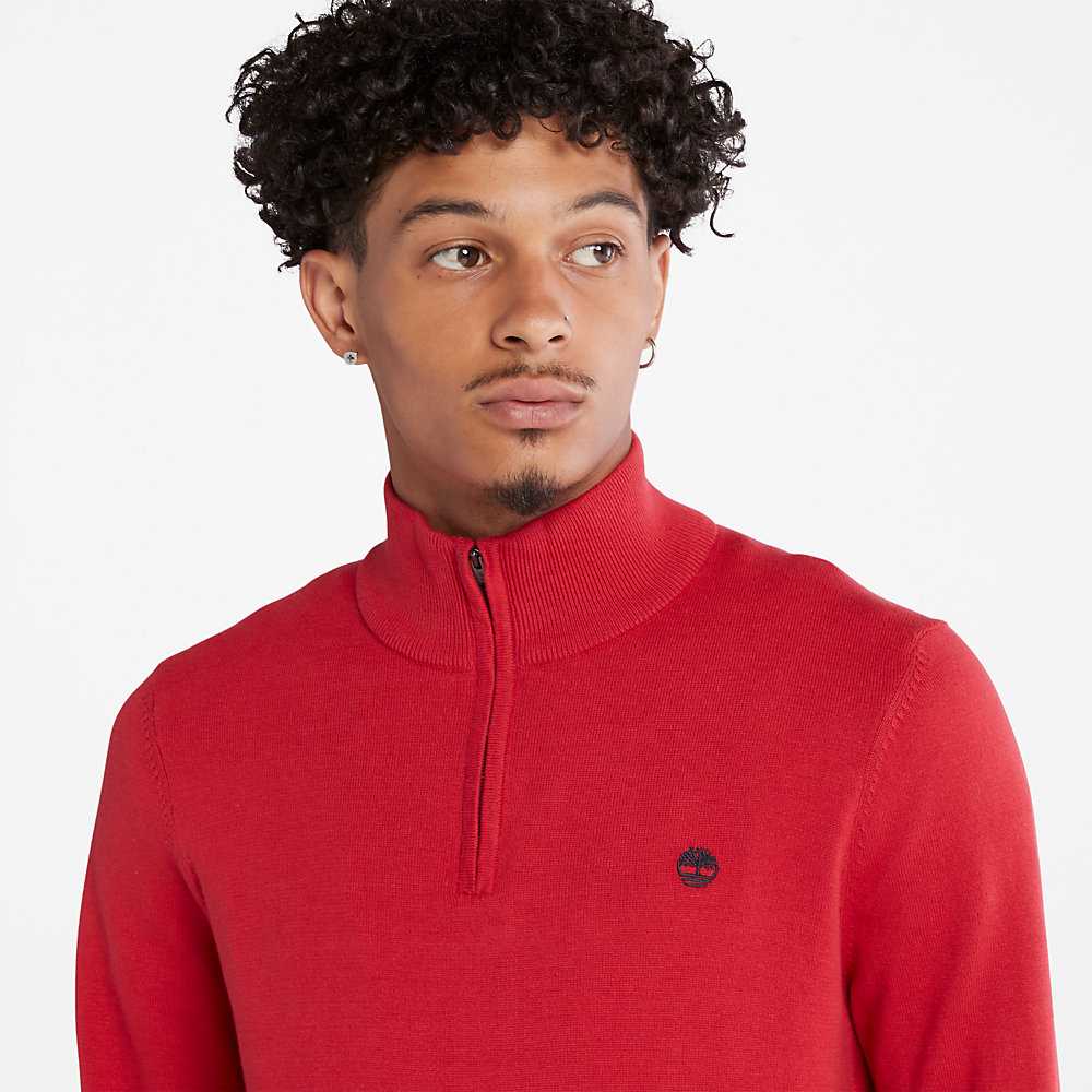 Red Men's Timberland Williams River Sweatshirt | Israel-7549126