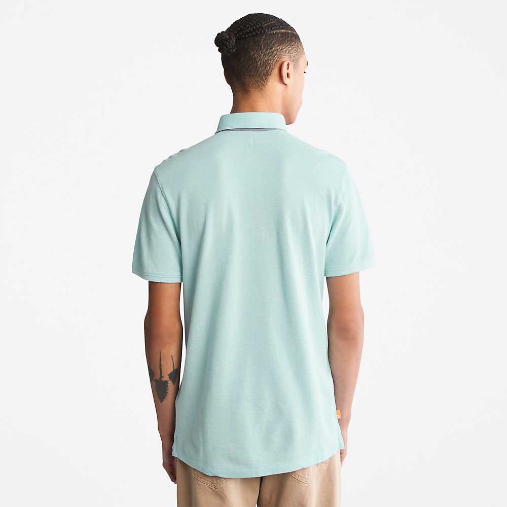 Turquoise Men's Timberland Baboosic Polo Shirts | Israel-7526493