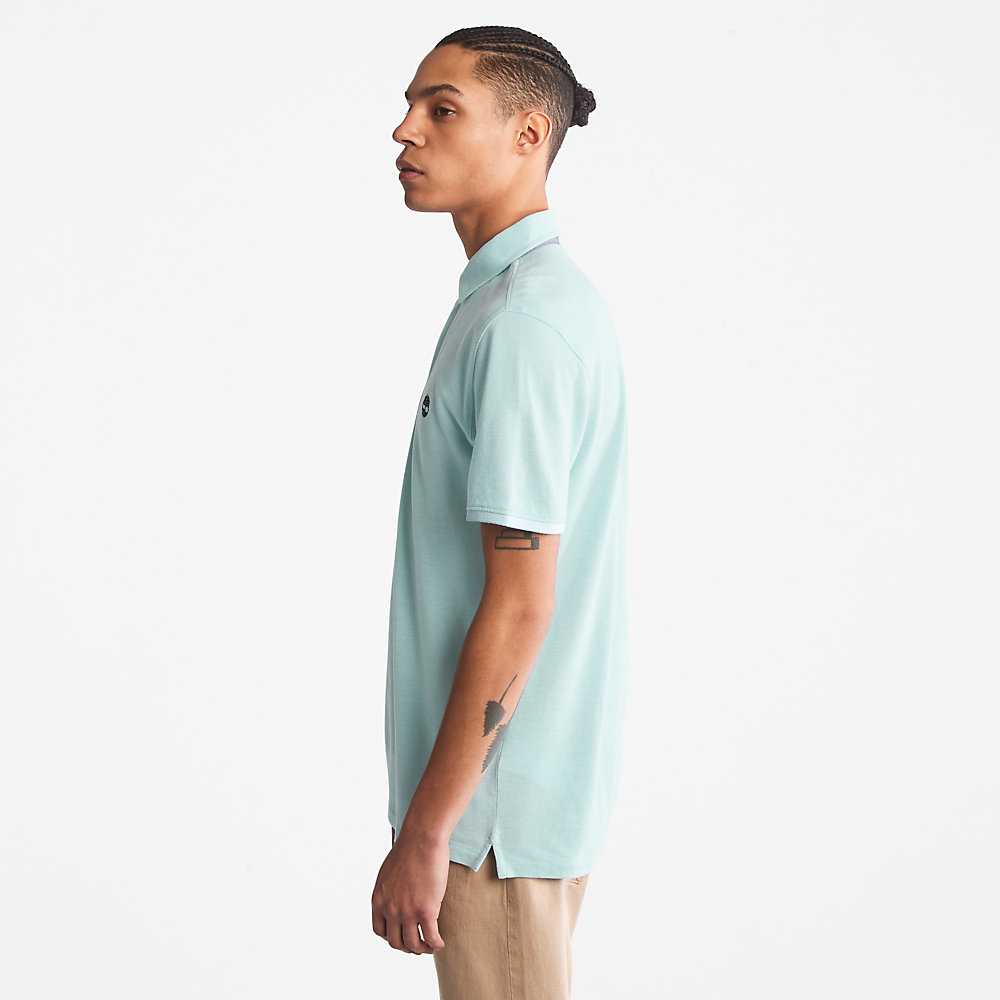 Turquoise Men's Timberland Baboosic Polo Shirts | Israel-7526493