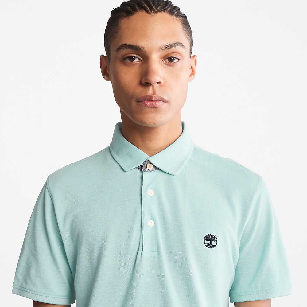 Turquoise Men's Timberland Baboosic Polo Shirts | Israel-7526493