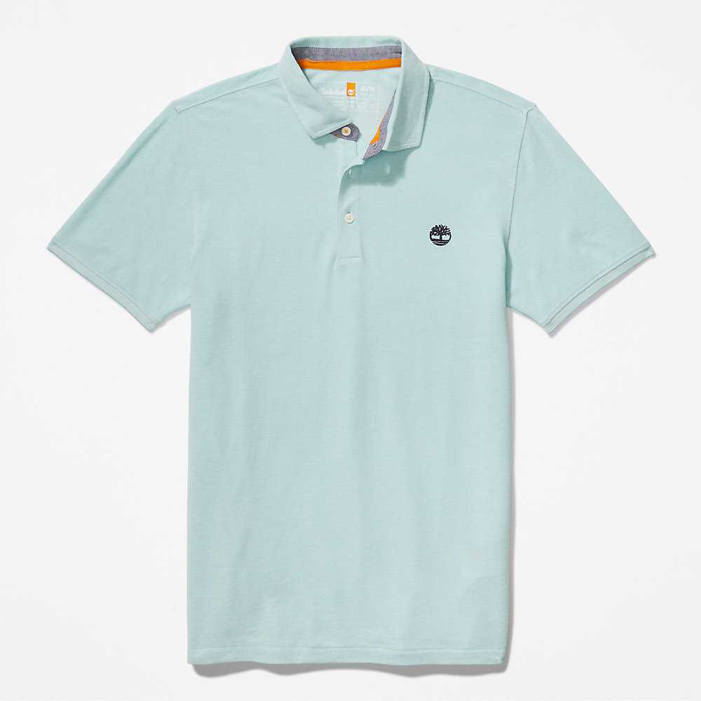 Turquoise Men's Timberland Baboosic Polo Shirts | Israel-7526493