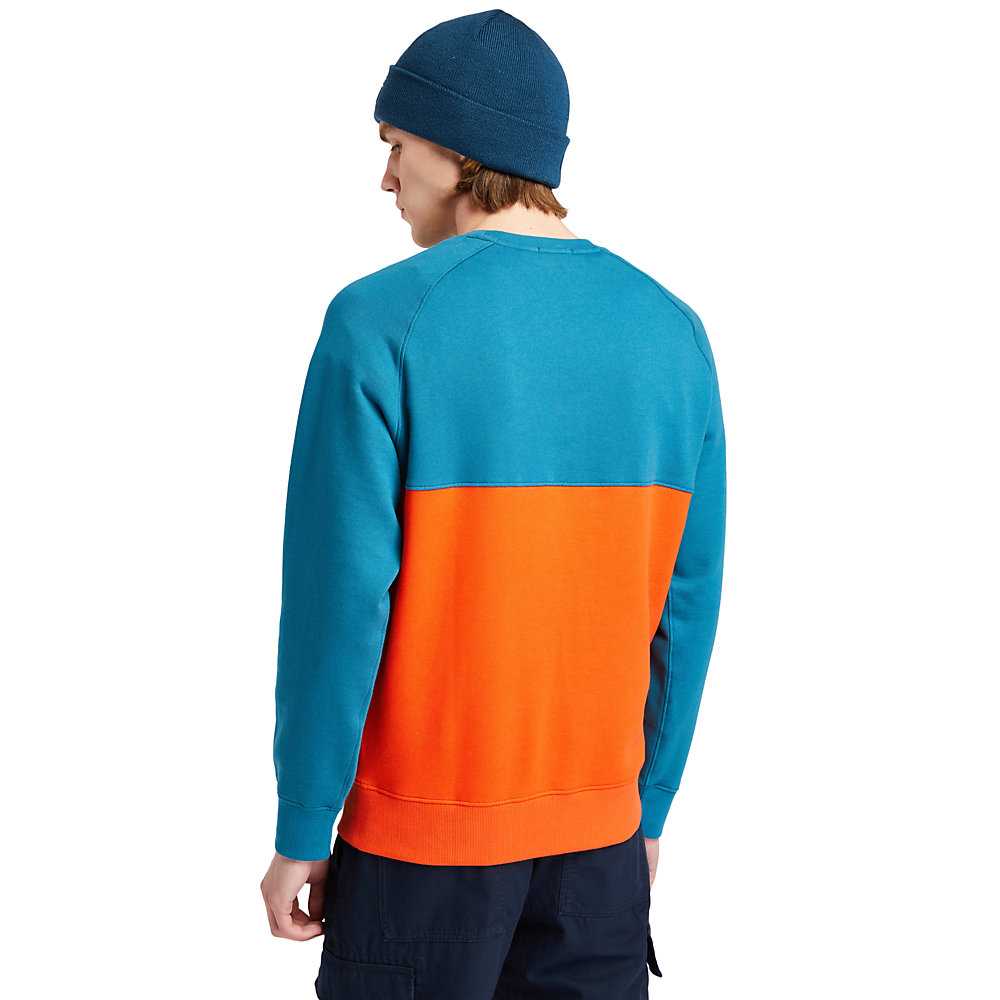 Turquoise Men's Timberland Cut-and-Sew Sweatshirt | Israel-0758964