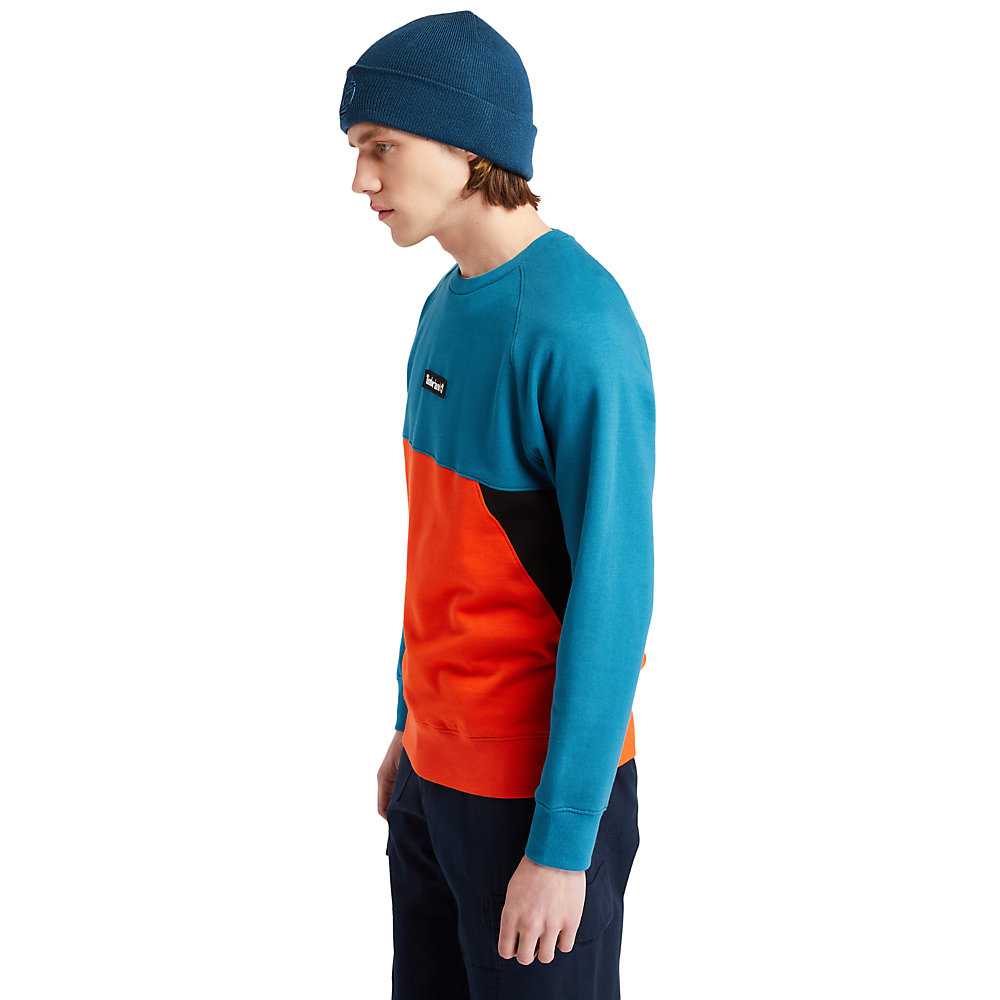 Turquoise Men's Timberland Cut-and-Sew Sweatshirt | Israel-0758964