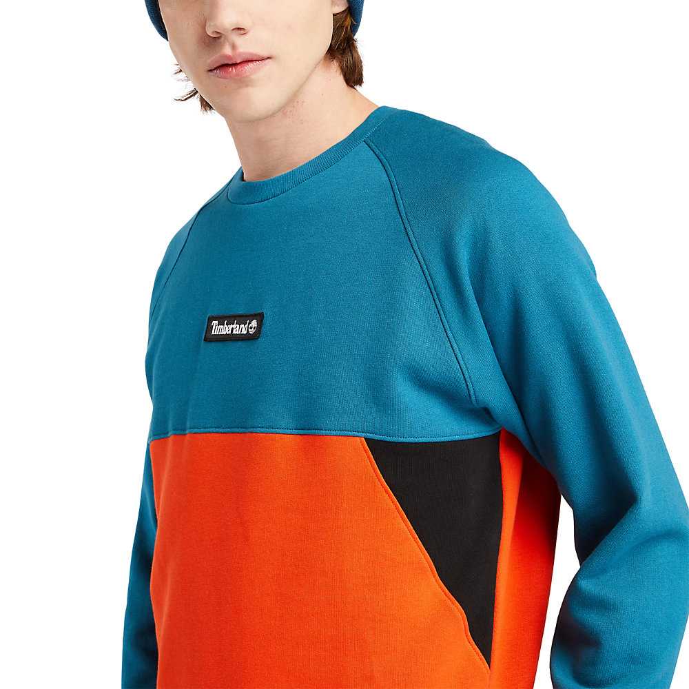 Turquoise Men's Timberland Cut-and-Sew Sweatshirt | Israel-0758964