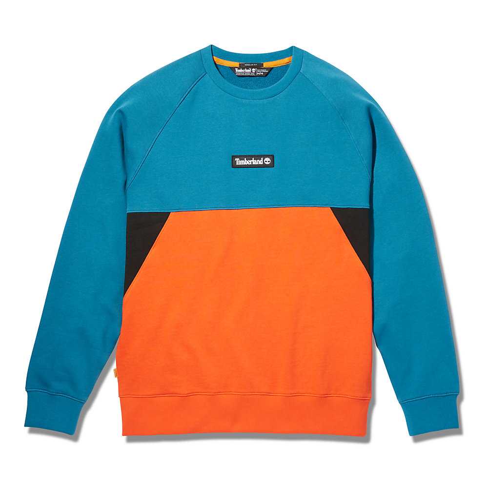 Turquoise Men's Timberland Cut-and-Sew Sweatshirt | Israel-0758964