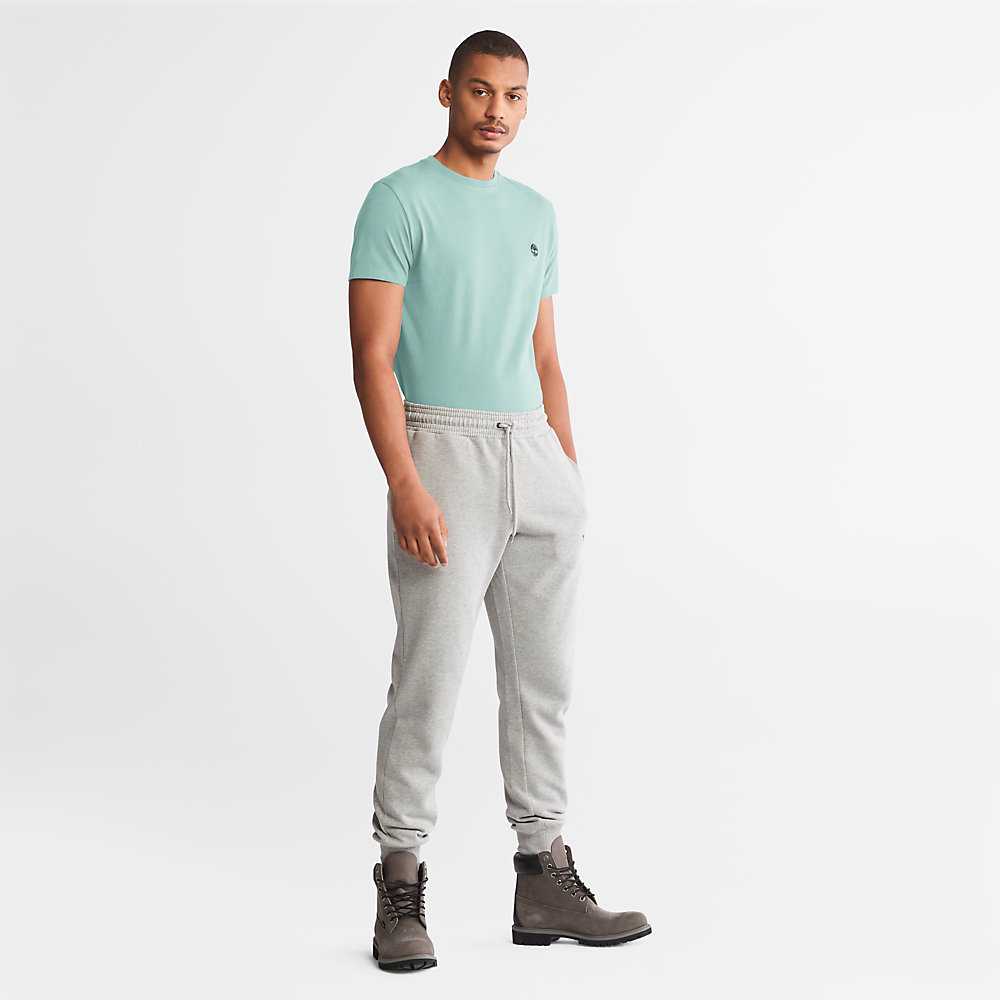 Turquoise Men's Timberland Dunstan River T Shirts | Israel-8342510