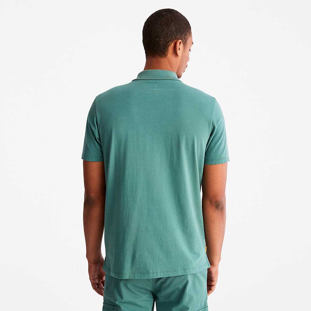 Turquoise Men's Timberland Earthkeepers Polo Shirts | Israel-3794052