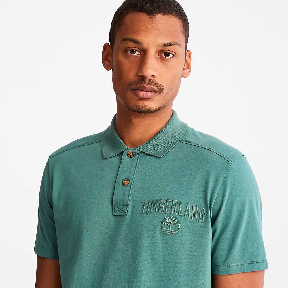 Turquoise Men's Timberland Earthkeepers Polo Shirts | Israel-3794052