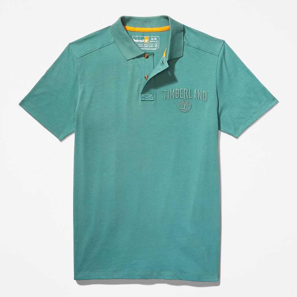 Turquoise Men's Timberland Earthkeepers Polo Shirts | Israel-3794052