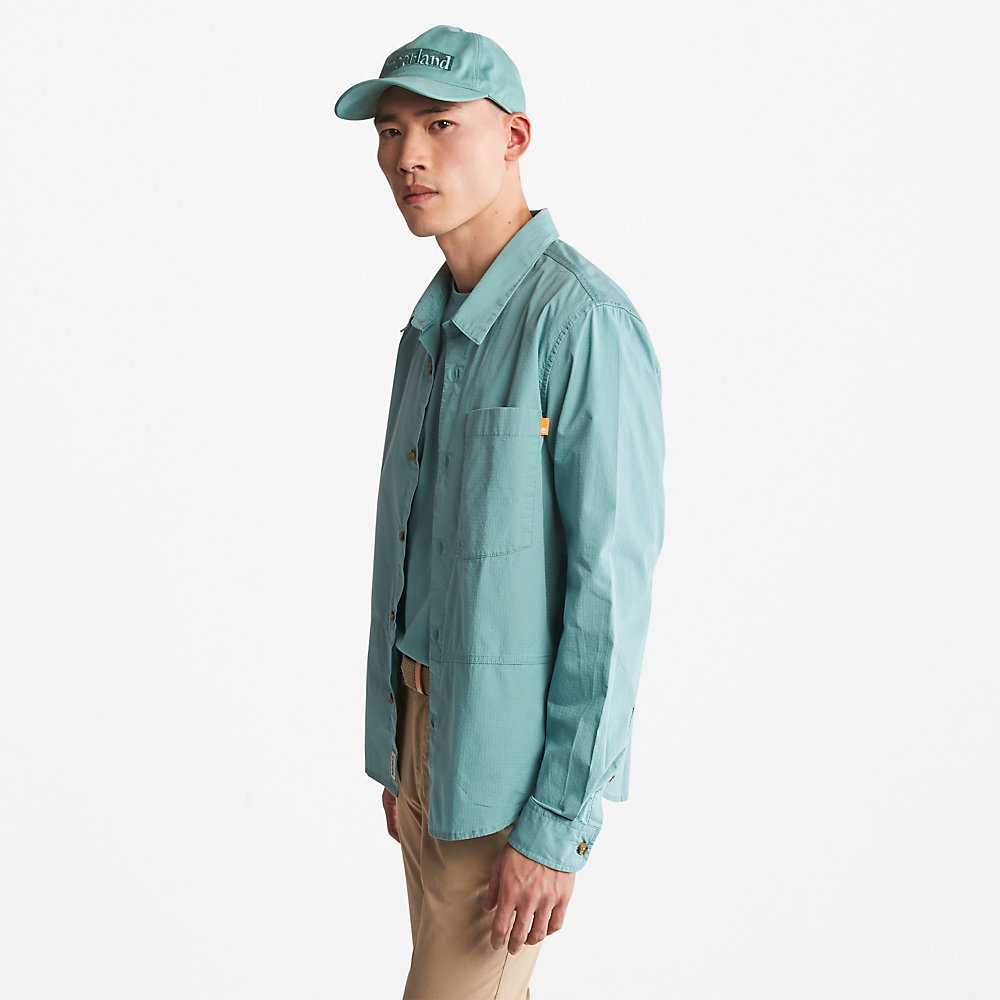 Turquoise Men's Timberland Earthkeepers Shirts | Israel-9431067