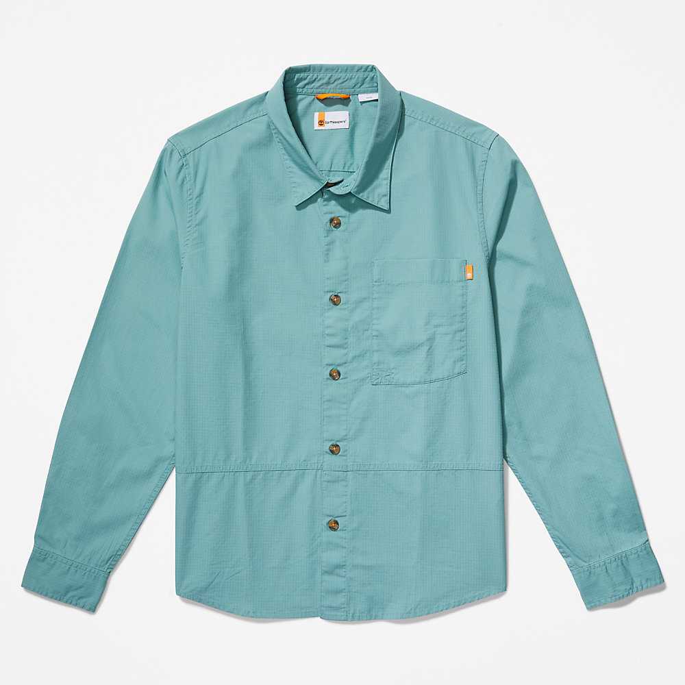 Turquoise Men's Timberland Earthkeepers Shirts | Israel-9431067