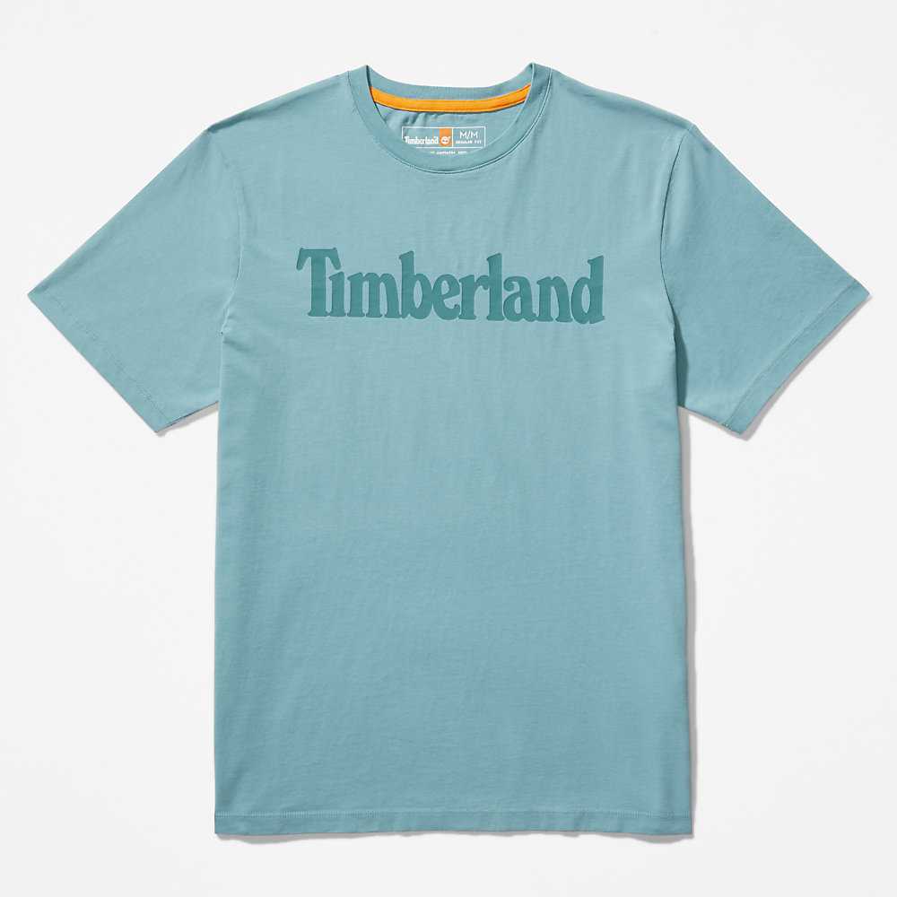 Turquoise Men's Timberland Kennebec River T Shirts | Israel-0965348