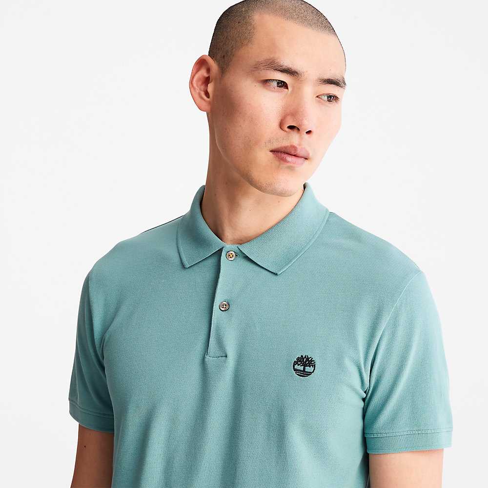 Turquoise Men's Timberland Merrymeeting River Polo Shirts | Israel-5724913