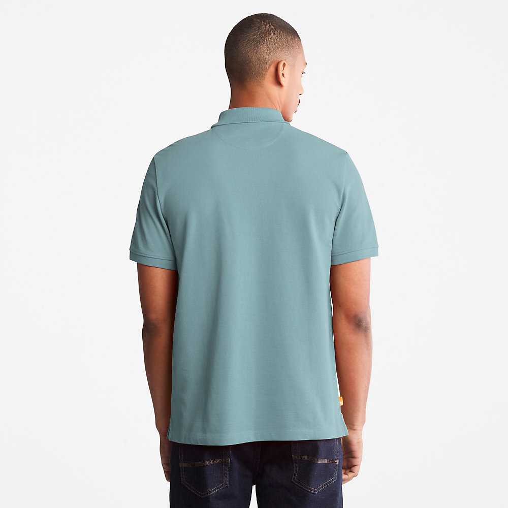 Turquoise Men's Timberland Millers River Polo Shirts | Israel-6925431