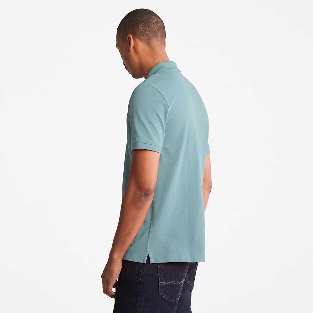 Turquoise Men's Timberland Millers River Polo Shirts | Israel-6925431